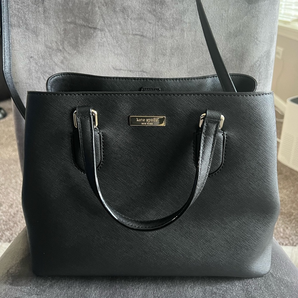 Kate Spade black satchel with shoulder strap